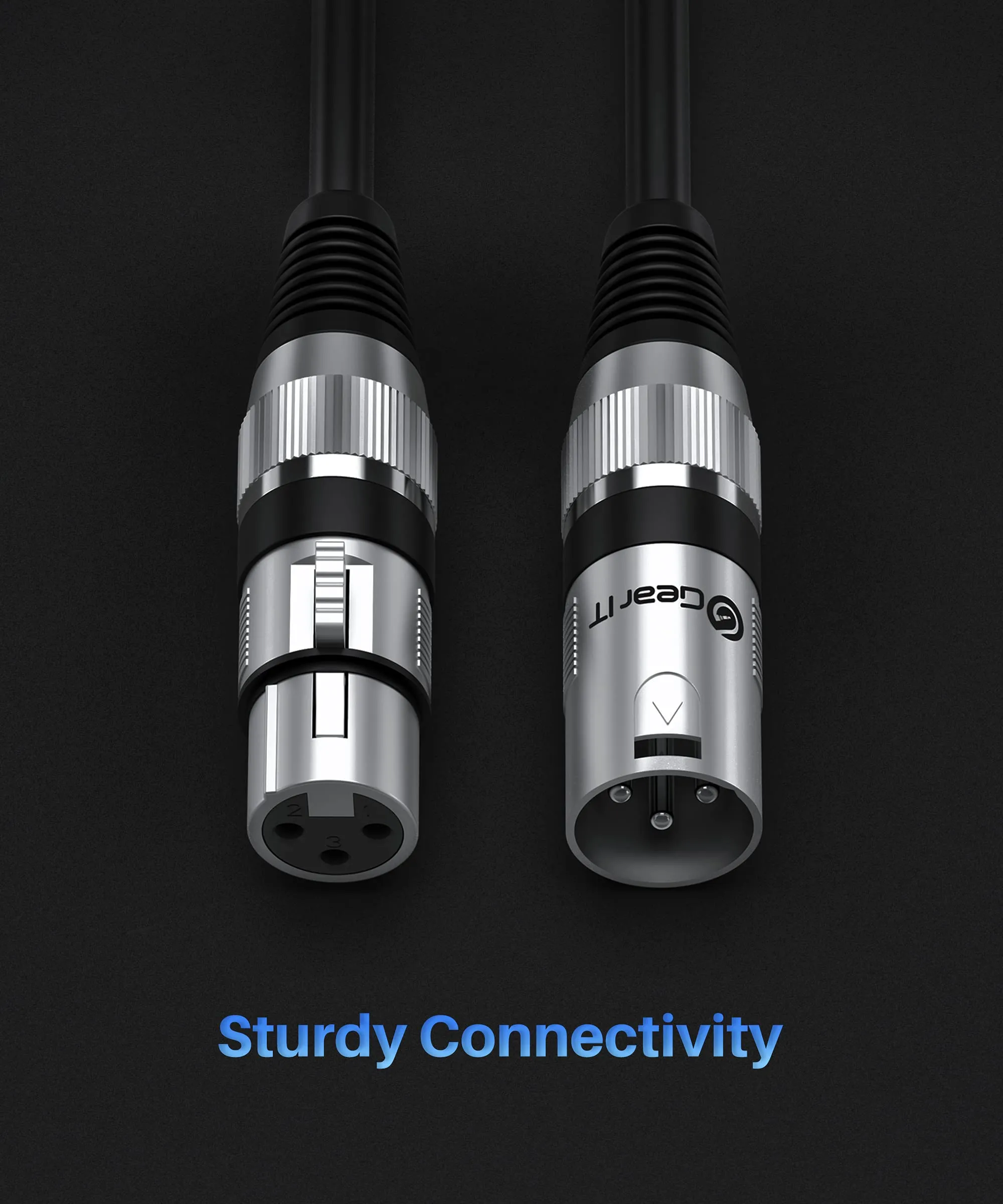 GearIT XLR to XLR Microphone Cable (10 Feet, 6-Pack).