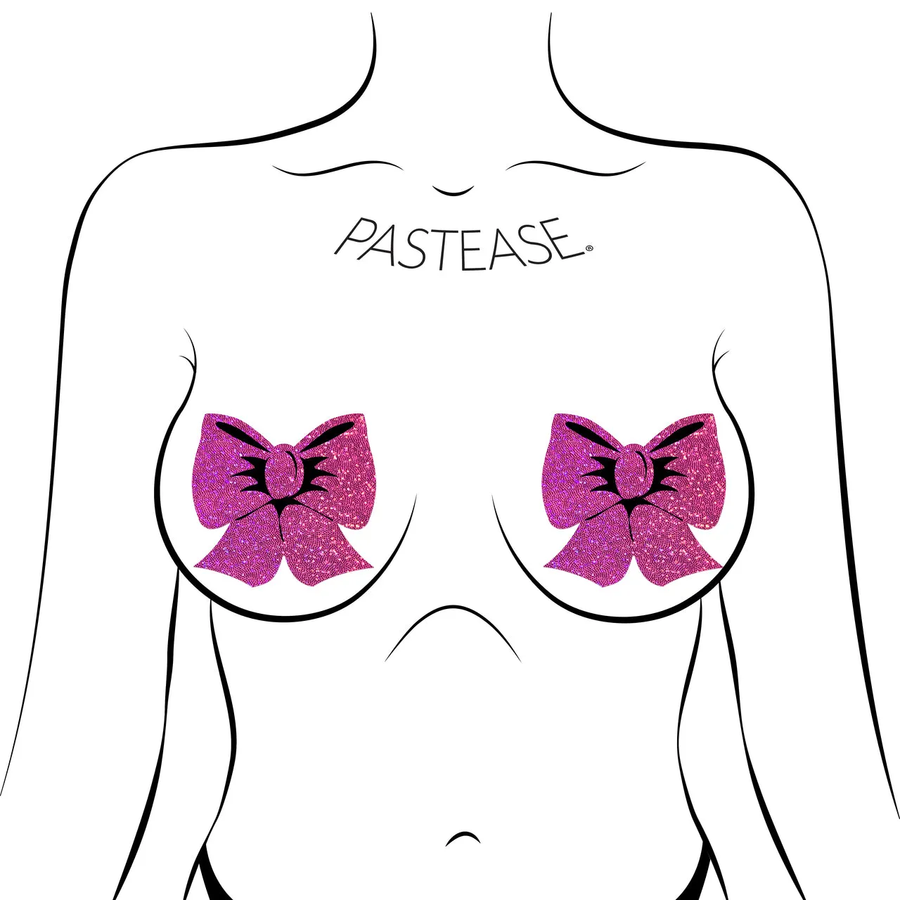 Glittering Pink Bow Pasties by Pastease®