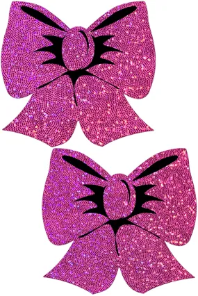 Glittering Pink Bow Pasties by Pastease®