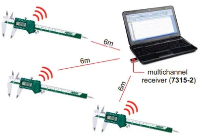 Insize 0-200MM Digital Calipers With Built-in Wireless Data Transfer Module 1113-200
