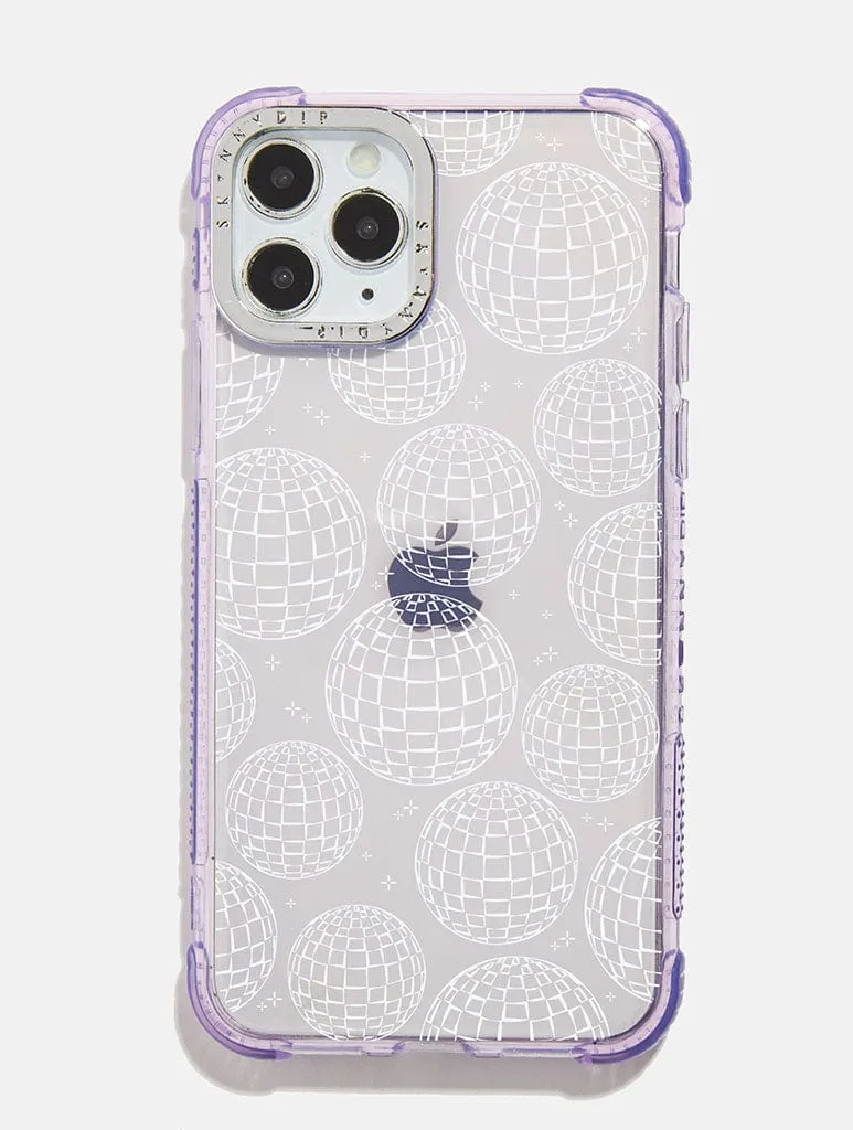Lilac Minimal Disco Ball Shock iPhone Case