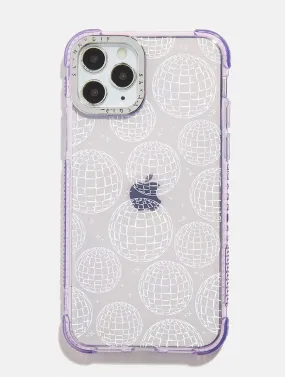 Lilac Minimal Disco Ball Shock iPhone Case