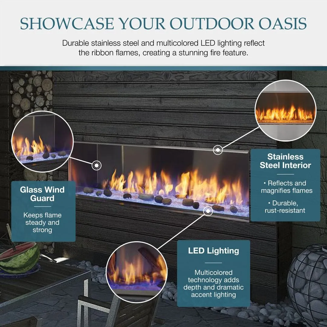 Majestic Lanai See-Through 48" Outdoor Linear Vent Free Gas Fireplace ODLANAIGST-48