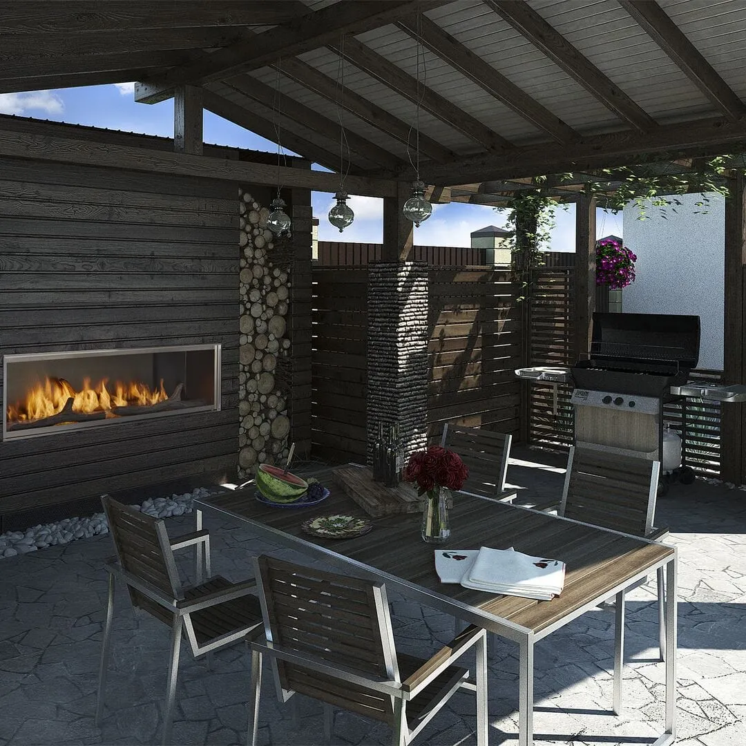 Majestic Lanai See-Through 48" Outdoor Linear Vent Free Gas Fireplace ODLANAIGST-48