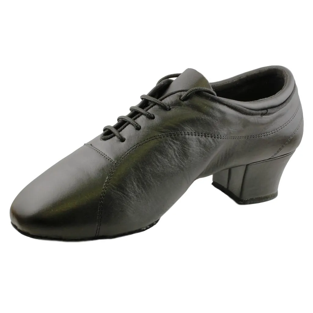 Men's Latin Dance Shoes, Model E-100311, Black Leather