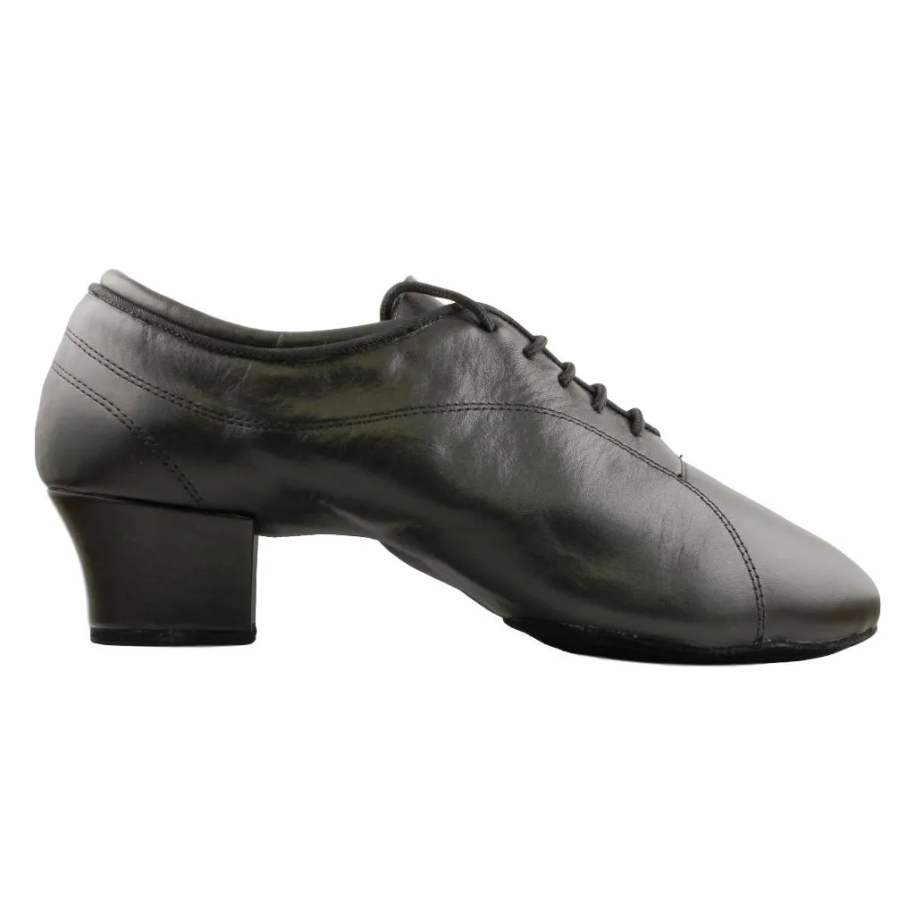 Men's Latin Dance Shoes, Model E-100311, Black Leather