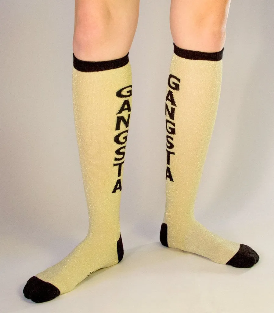 Metallic Gangsta Knee High Socks (Unisex)