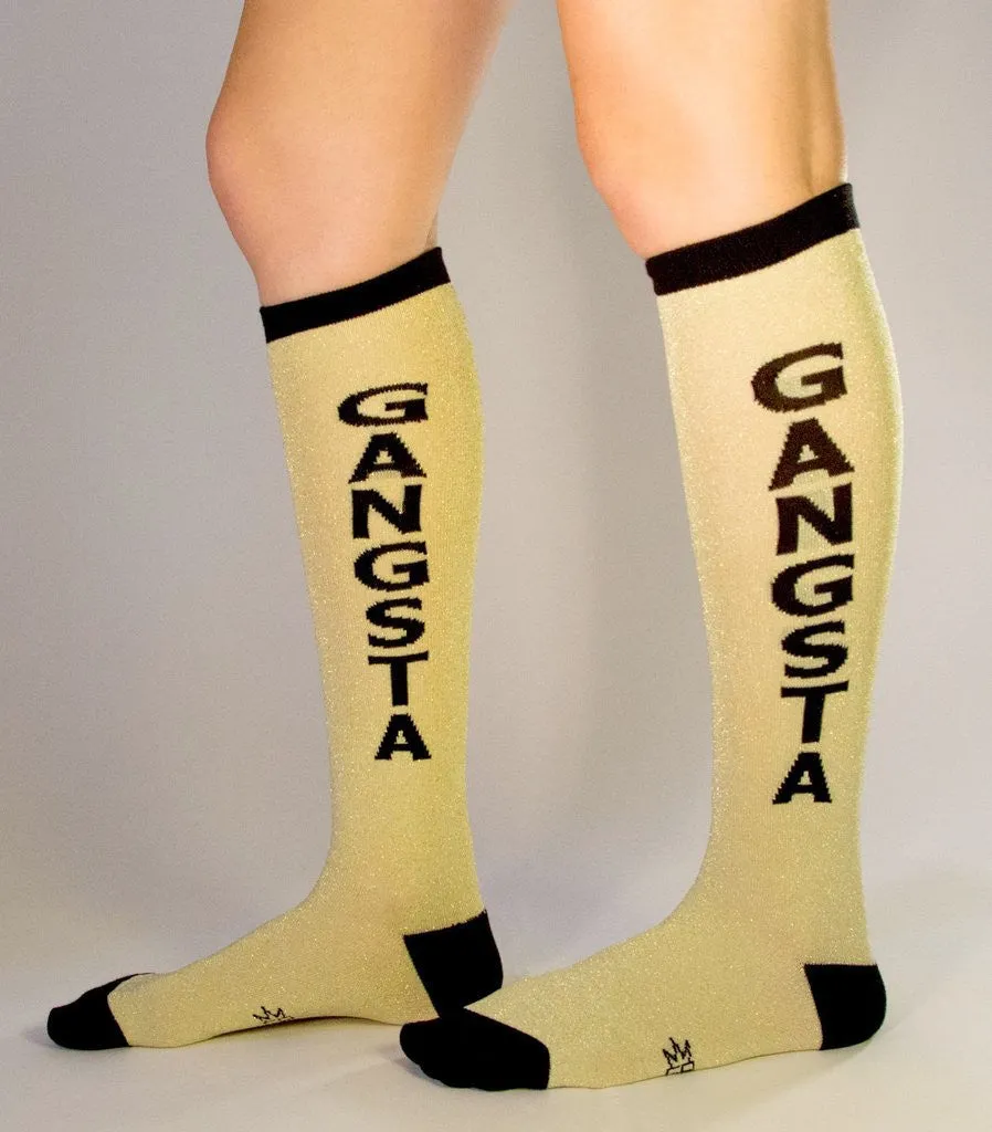 Metallic Gangsta Knee High Socks (Unisex)