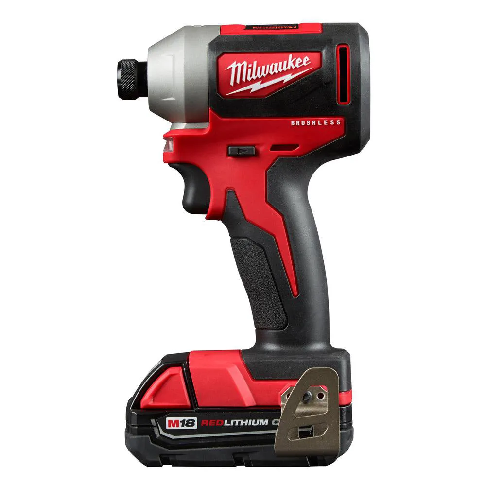 Milwaukee 2850-21P M18 18V Brushless Cordless 1/4 Inch Hex Impact Driver Kit