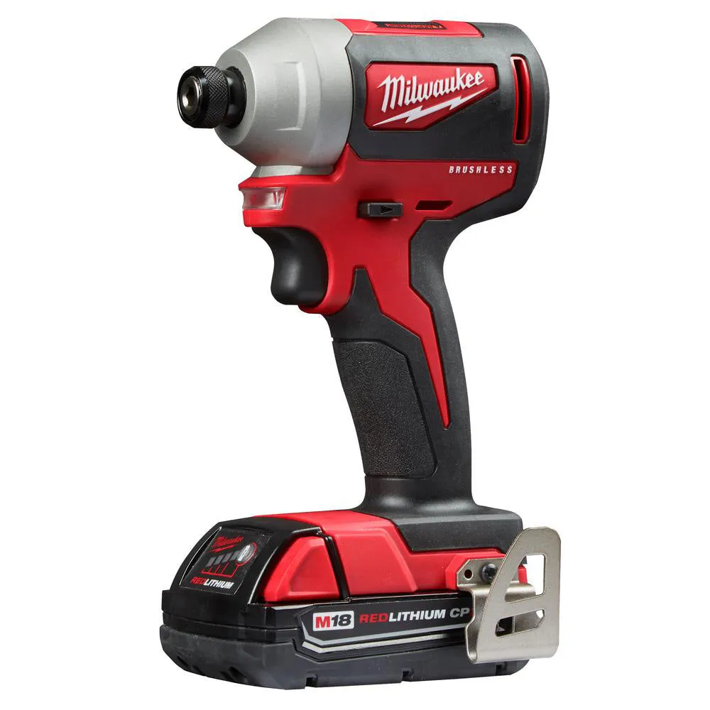 Milwaukee 2850-21P M18 18V Brushless Cordless 1/4 Inch Hex Impact Driver Kit