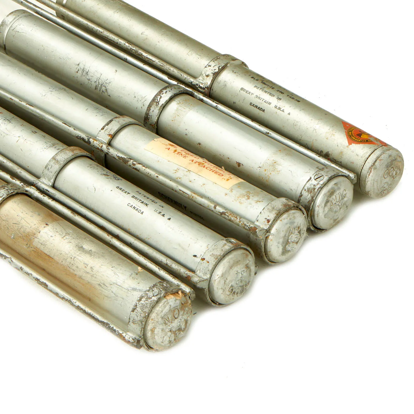 Original British Pre-WWII Schermuly Pistol Rocket Apparatus Rescue Line Thrower Set in Case - Serial No 12620