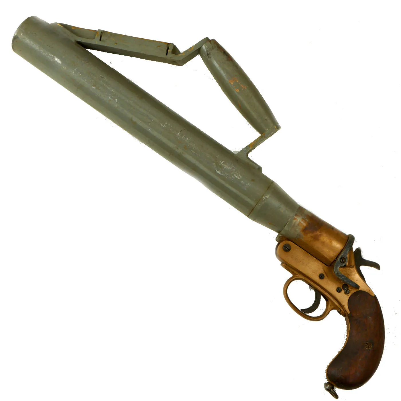 Original British Pre-WWII Schermuly Pistol Rocket Apparatus Rescue Line Thrower Set in Case - Serial No 12620