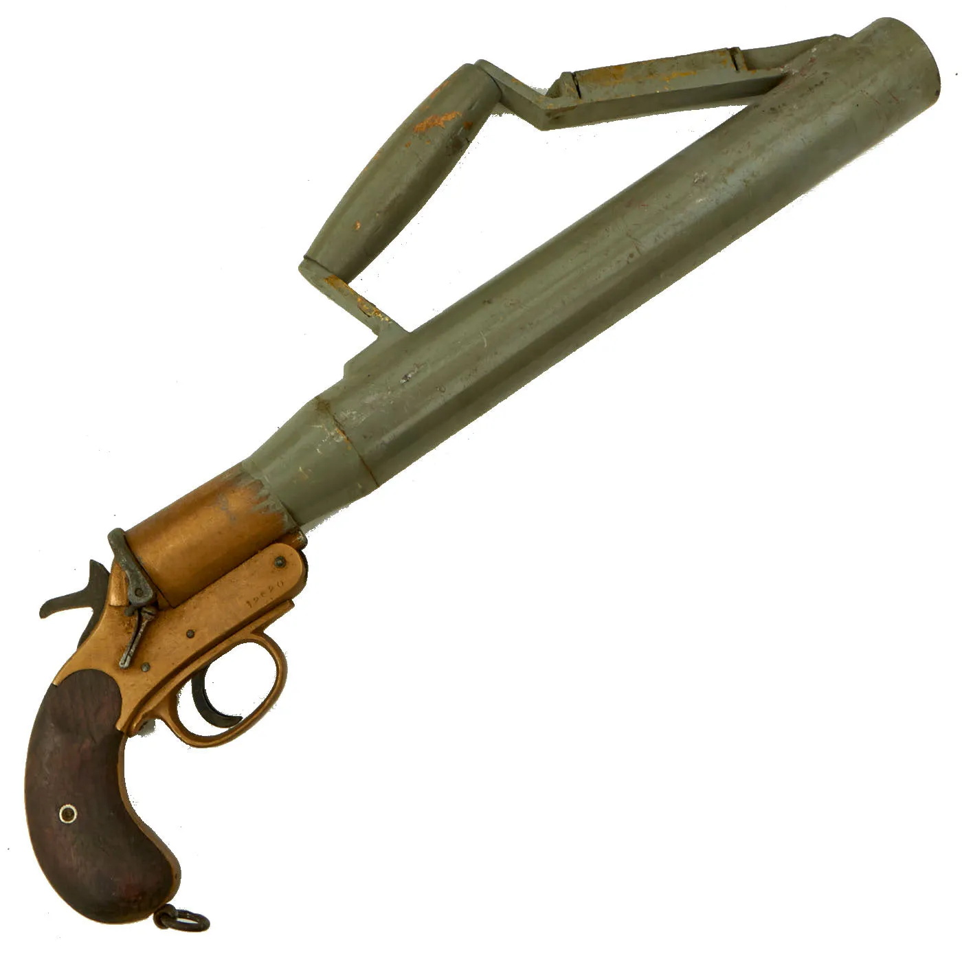 Original British Pre-WWII Schermuly Pistol Rocket Apparatus Rescue Line Thrower Set in Case - Serial No 12620