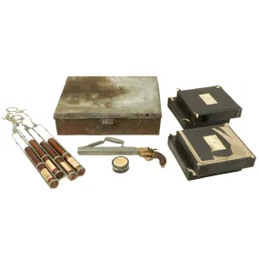 Original British Pre-WWII Schermuly Pistol Rocket Apparatus Rescue Line Thrower Set in Case - Serial No 60510