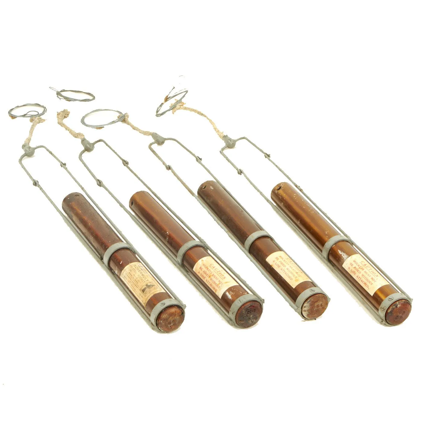 Original British Pre-WWII Schermuly Pistol Rocket Apparatus Rescue Line Thrower Set in Case - Serial No 60510