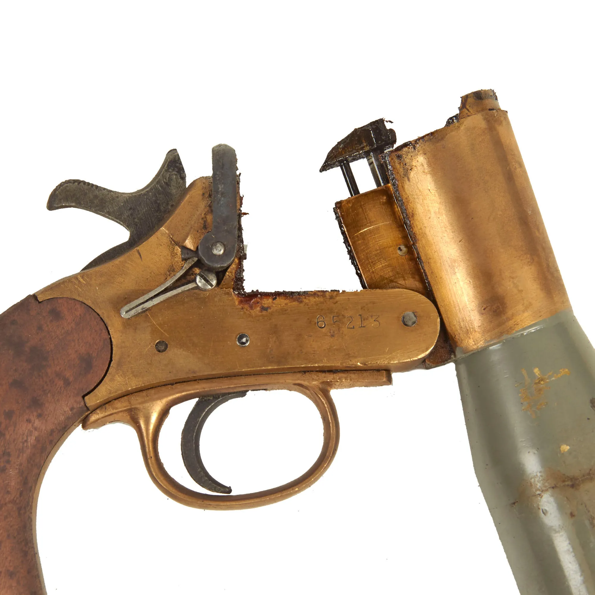 Original British Pre-WWII Schermuly Pistol Rocket Apparatus Rescue Line Thrower Set in Case - Serial No 65213