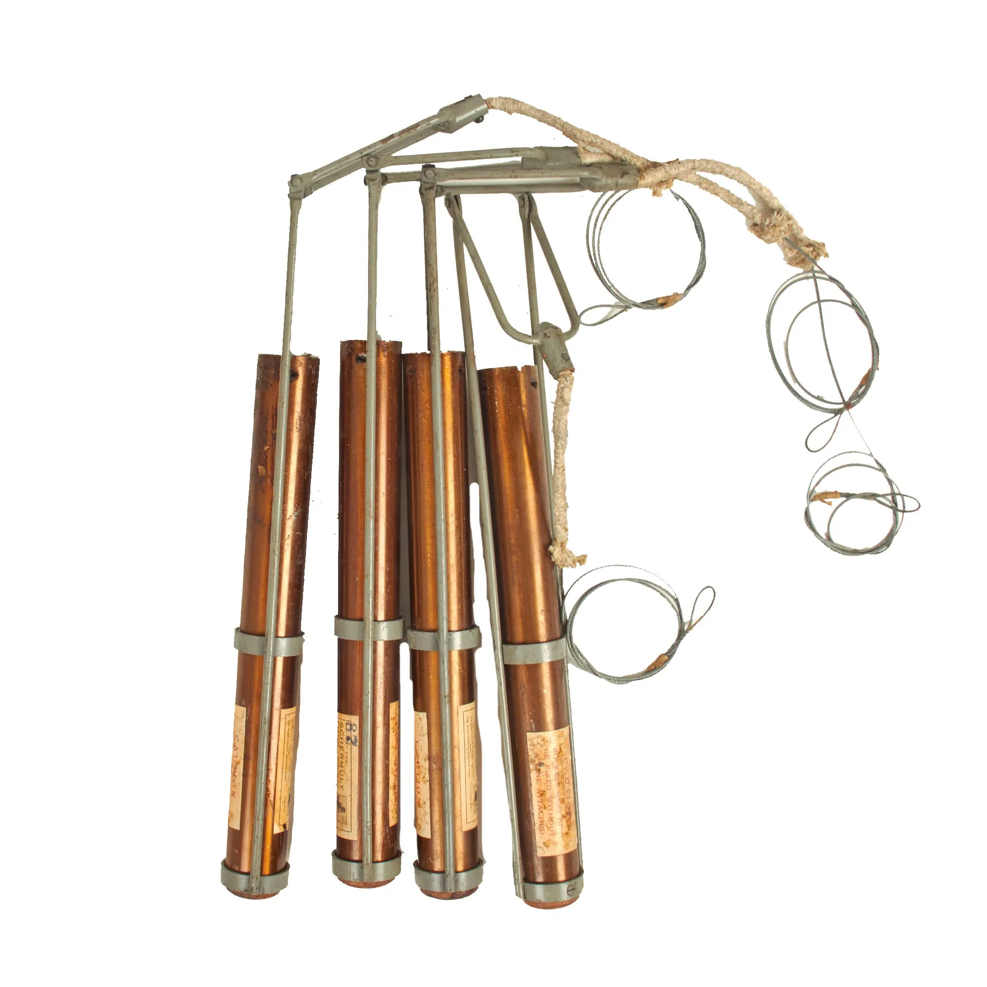 Original British Pre-WWII Schermuly Pistol Rocket Apparatus Rescue Line Thrower Set in Case - Serial No 65213