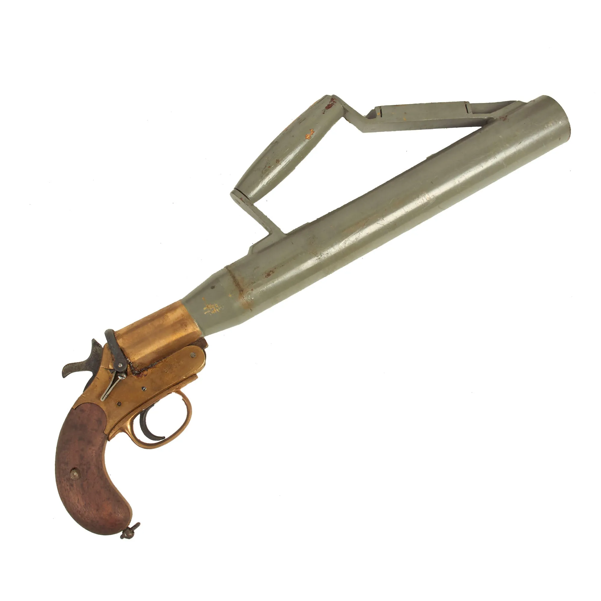 Original British Pre-WWII Schermuly Pistol Rocket Apparatus Rescue Line Thrower Set in Case - Serial No 65213
