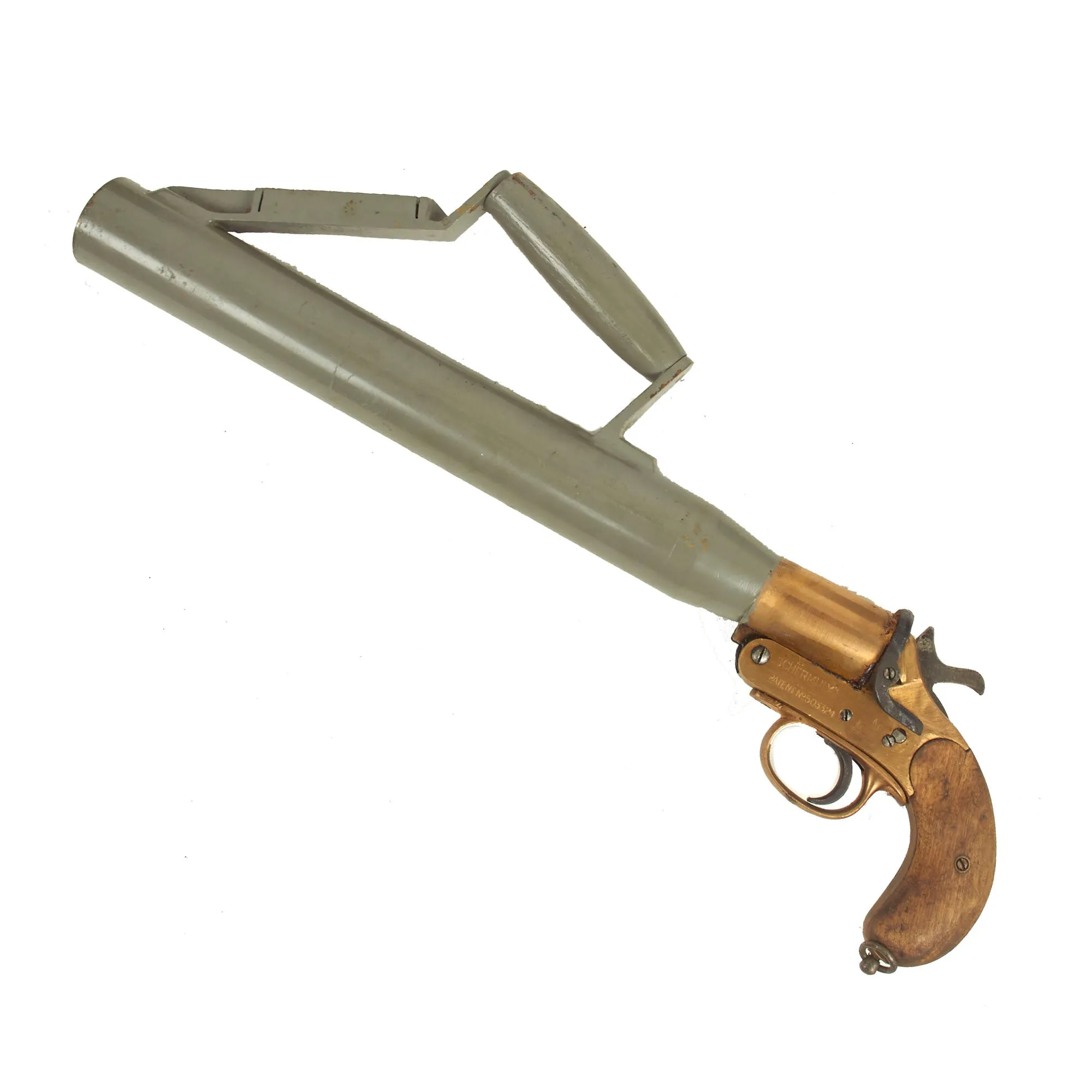 Original British Pre-WWII Schermuly Pistol Rocket Apparatus Rescue Line Thrower Set in Case - Serial No 65213