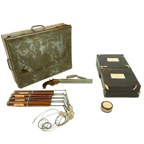 Original British Pre-WWII Schermuly Pistol Rocket Apparatus Rescue Line Thrower Set in Case - Serial No 80840