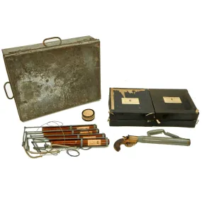 Original British Pre-WWII Schermuly Pistol Rocket Apparatus Rescue Line Thrower Set in Case - Serial No 8931