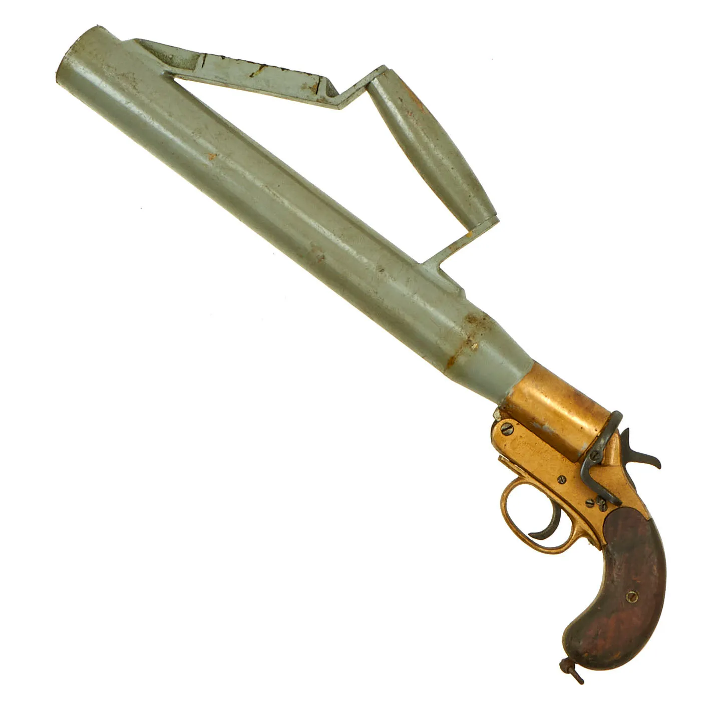 Original British Pre-WWII Schermuly Pistol Rocket Apparatus Rescue Line Thrower Set in Case - Serial No 8931