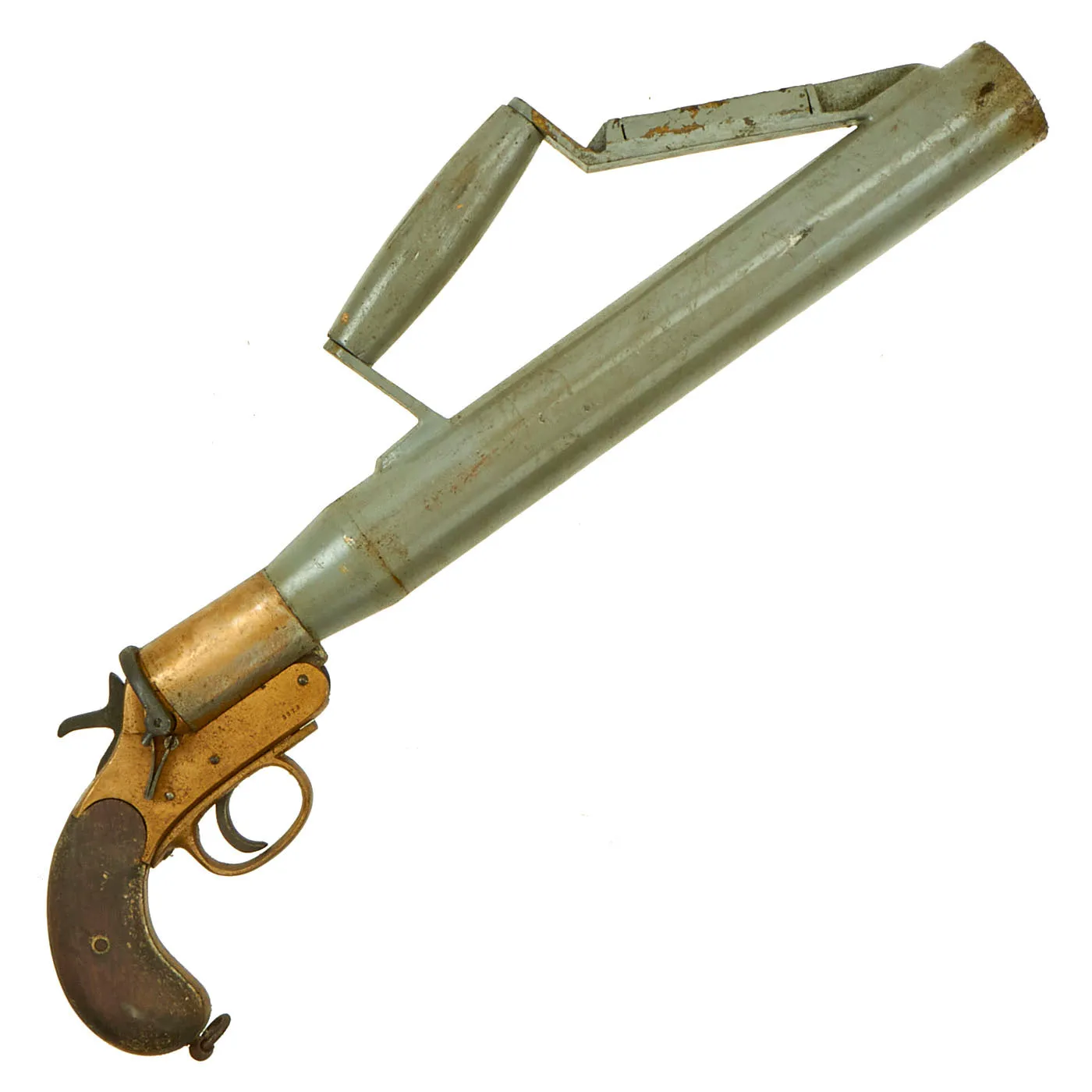 Original British Pre-WWII Schermuly Pistol Rocket Apparatus Rescue Line Thrower Set in Case - Serial No 8931