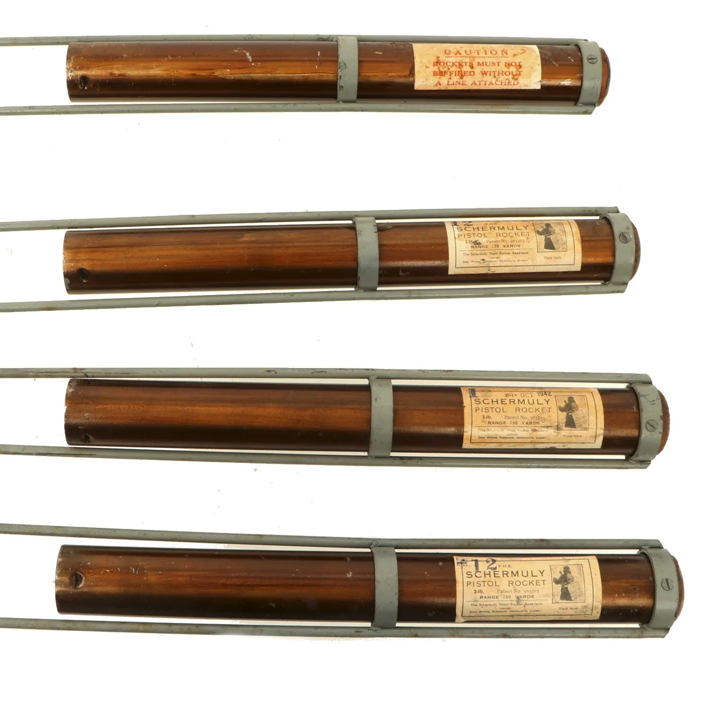 Original British Pre-WWII Schermuly Pistol Rocket Apparatus Rescue Line Thrower Set in Case
