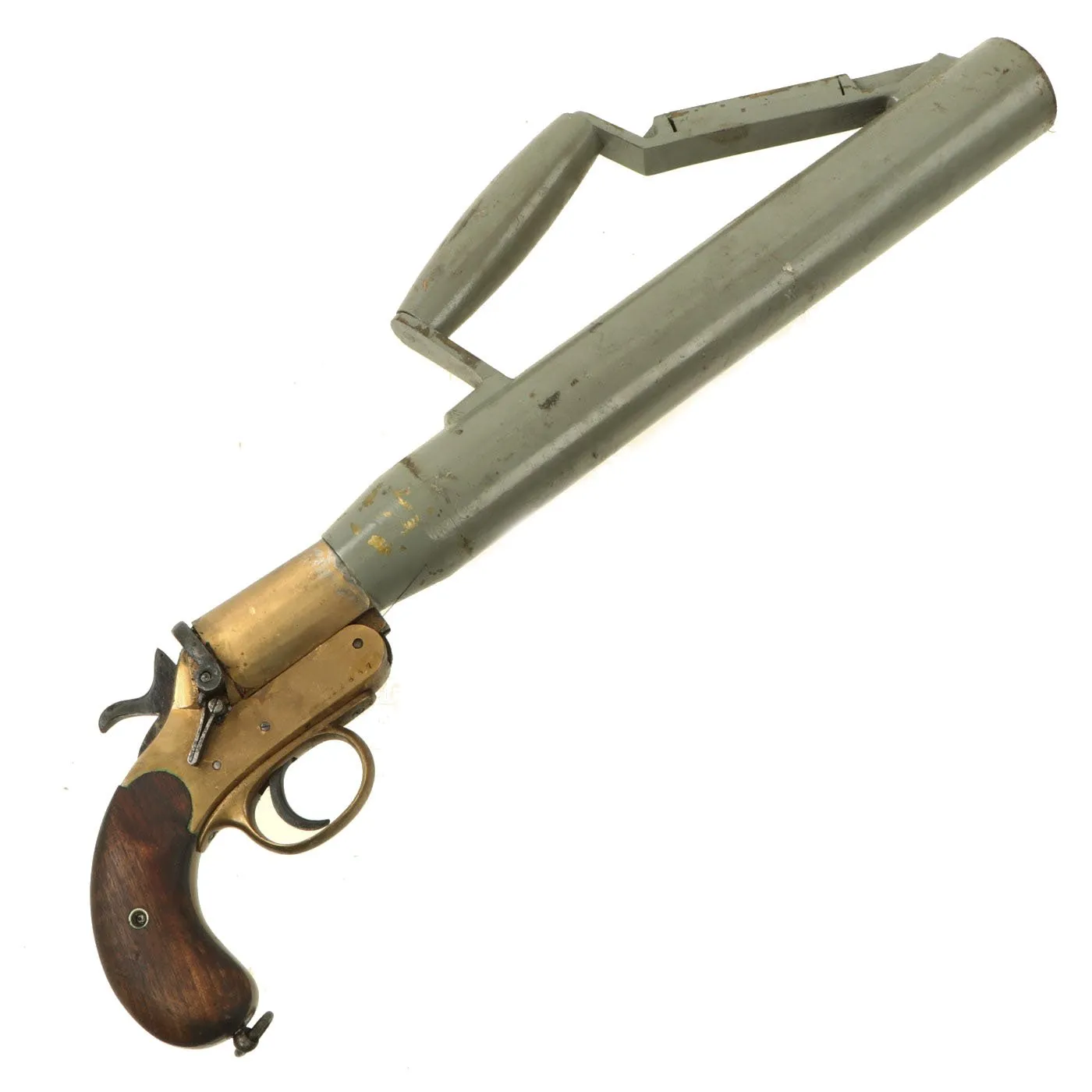 Original British Pre-WWII Schermuly Pistol Rocket Apparatus Rescue Line Thrower Set in Case