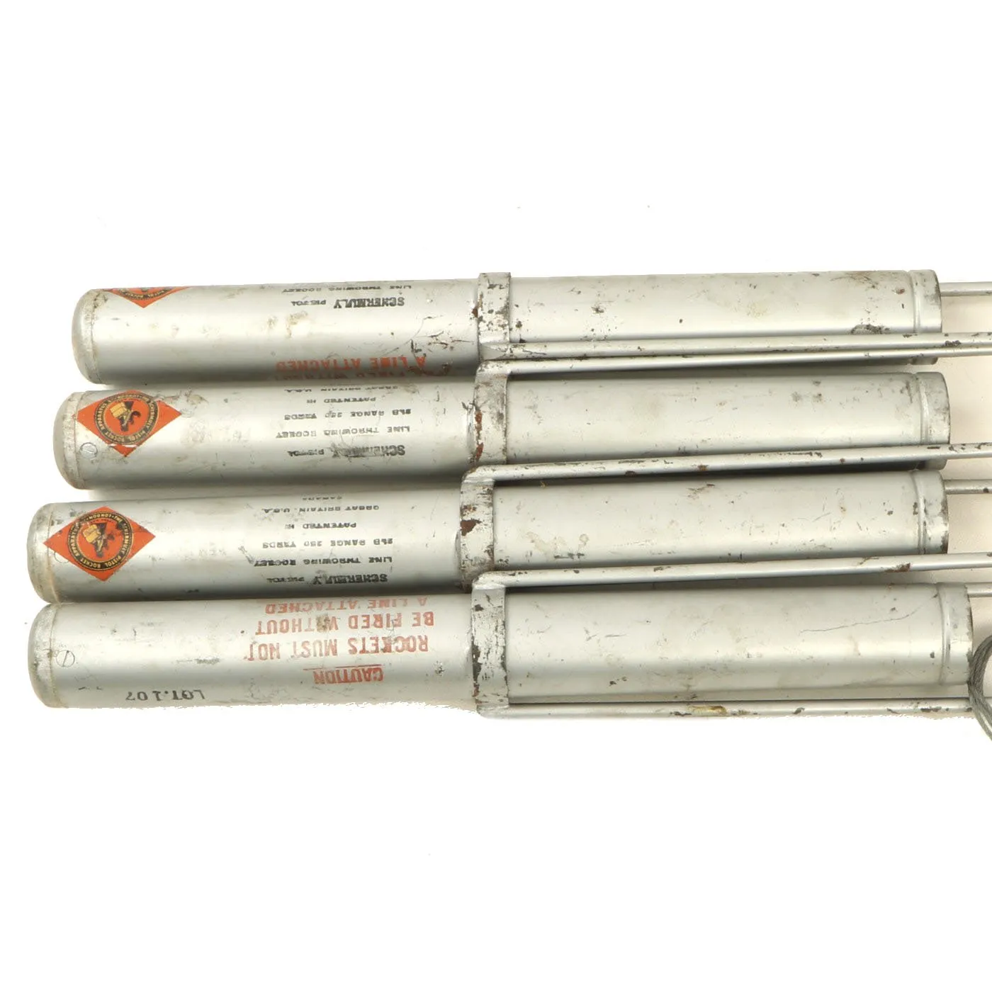 Original British WWII Era Schermuly Pistol Rocket Apparatus Rescue Line Thrower Set in Case