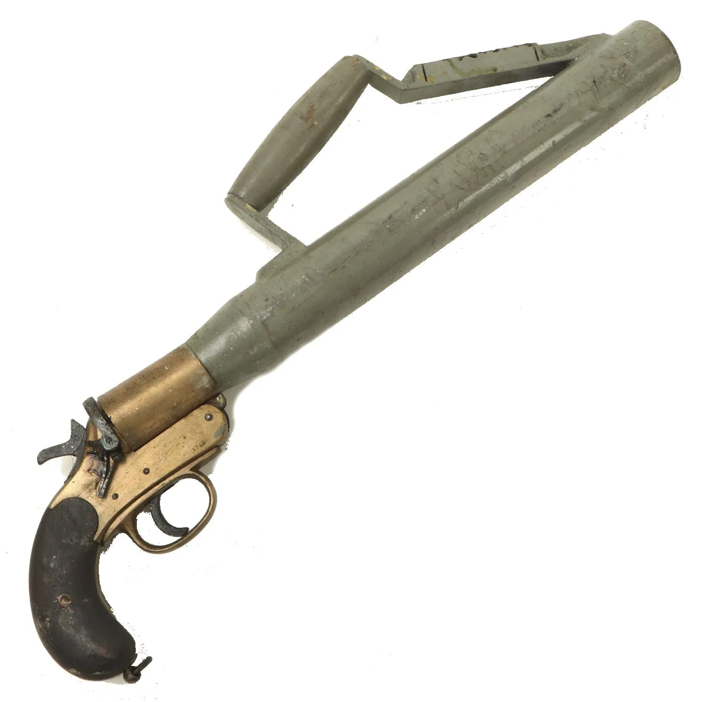 Original British WWII Era Schermuly Pistol Rocket Apparatus Rescue Line Thrower Set in Case