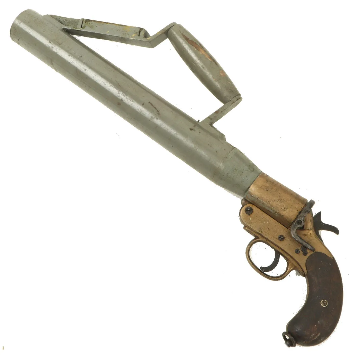Original British WWII Era Schermuly Pistol Rocket Apparatus Rescue Line Thrower Set in Case