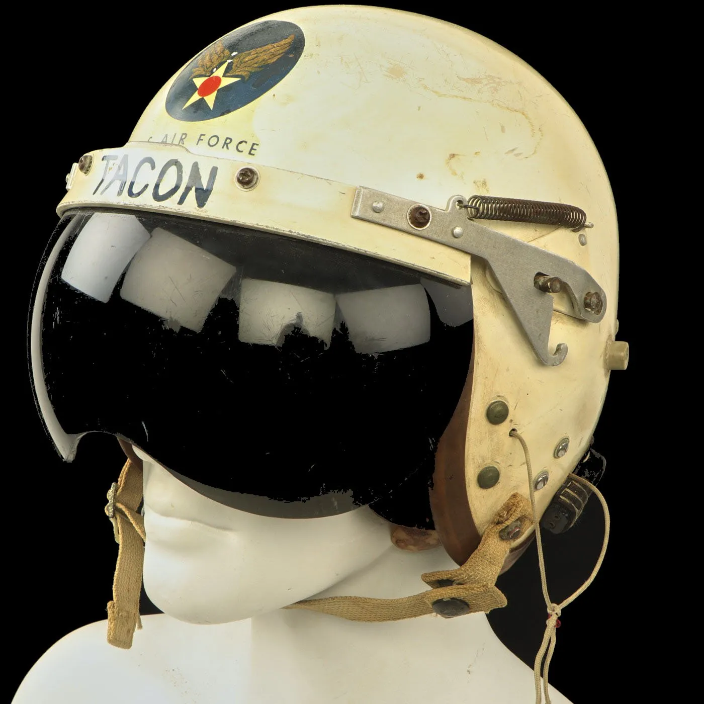 Original Cold War U.S. Air Force P-4A Flight Helmet with Tint Visor
