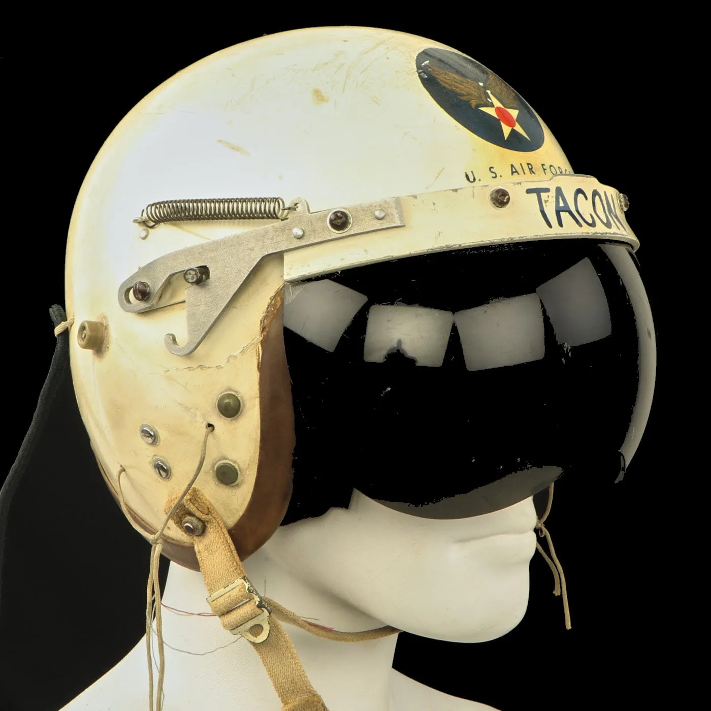 Original Cold War U.S. Air Force P-4A Flight Helmet with Tint Visor