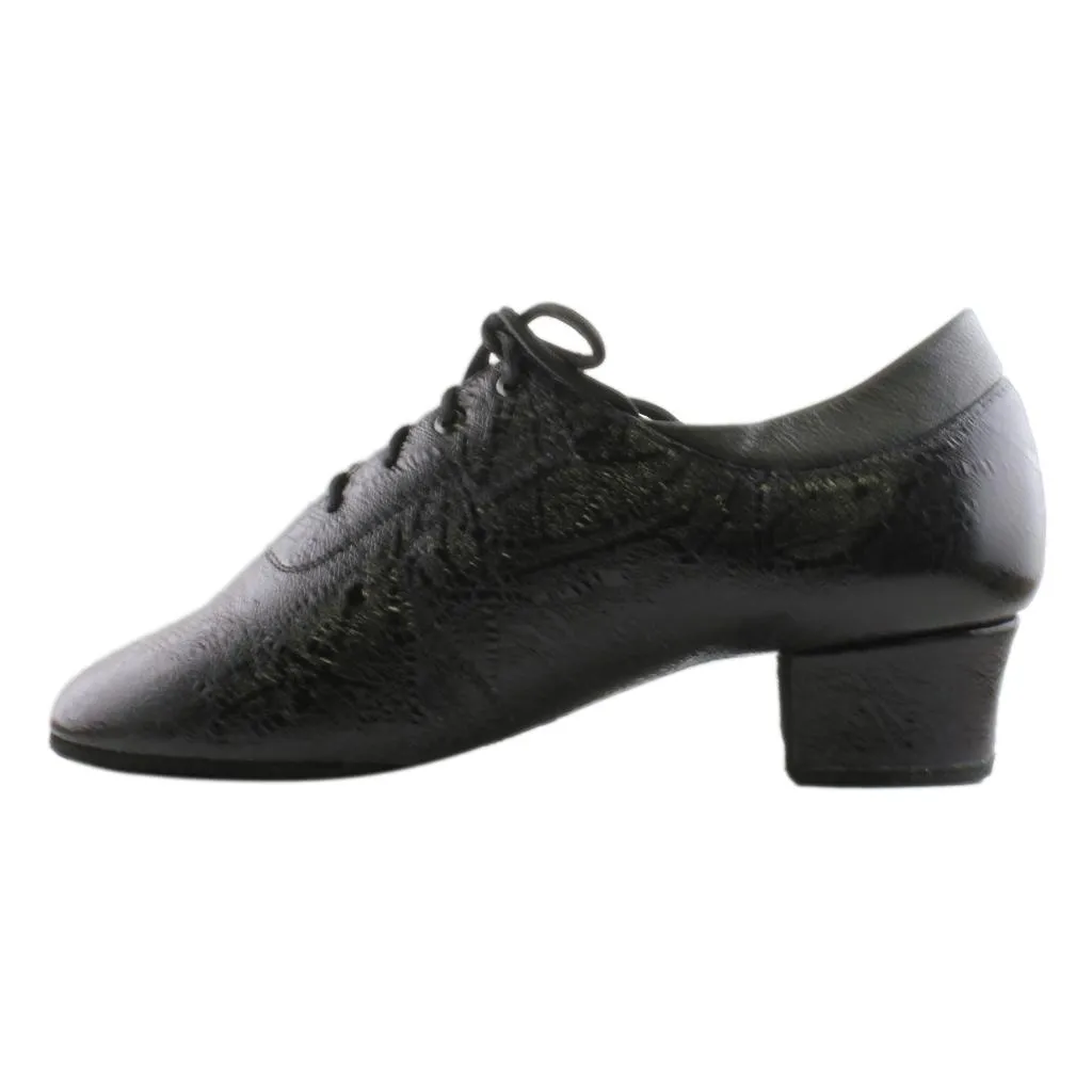 Black Leather Practice Dance Shoes, 1205N Flexi, Pattern Splash Design