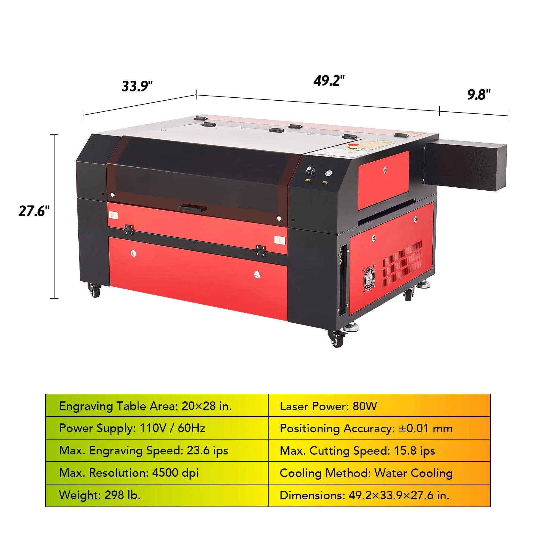 Pre-Owned MF2028-80 - 80W CO2 Laser Engraver Cutting Machine with 20" x 28" Working Area