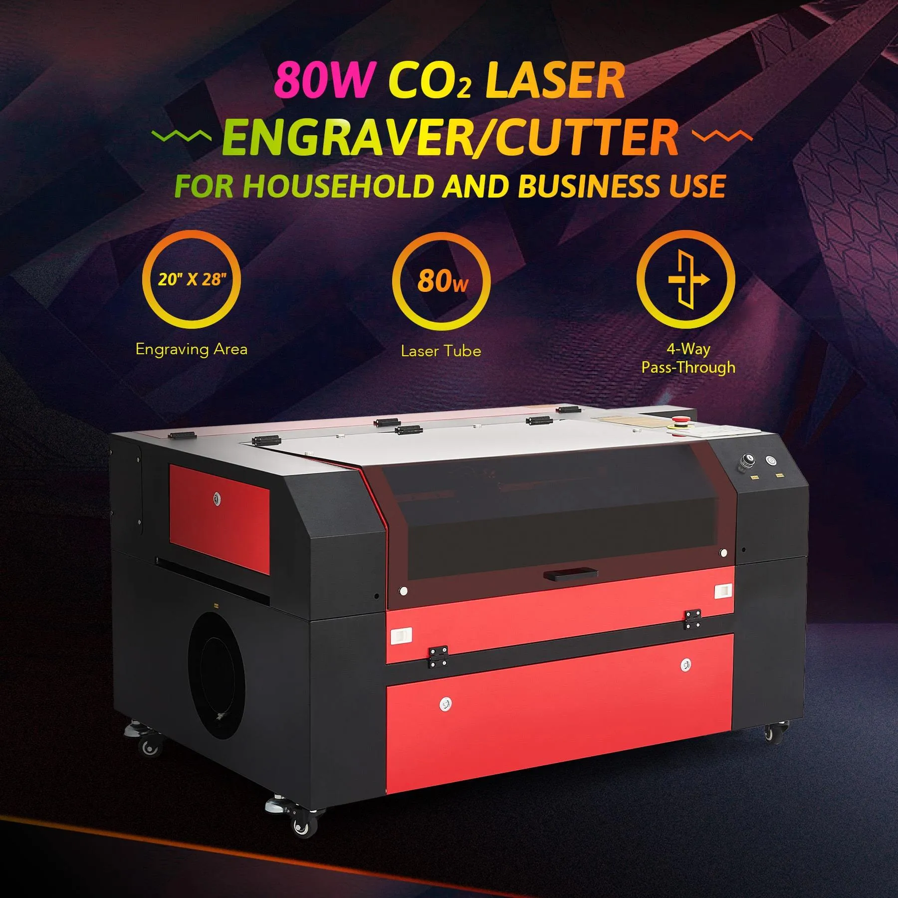 Pre-Owned MF2028-80 - 80W CO2 Laser Engraver Cutting Machine with 20" x 28" Working Area