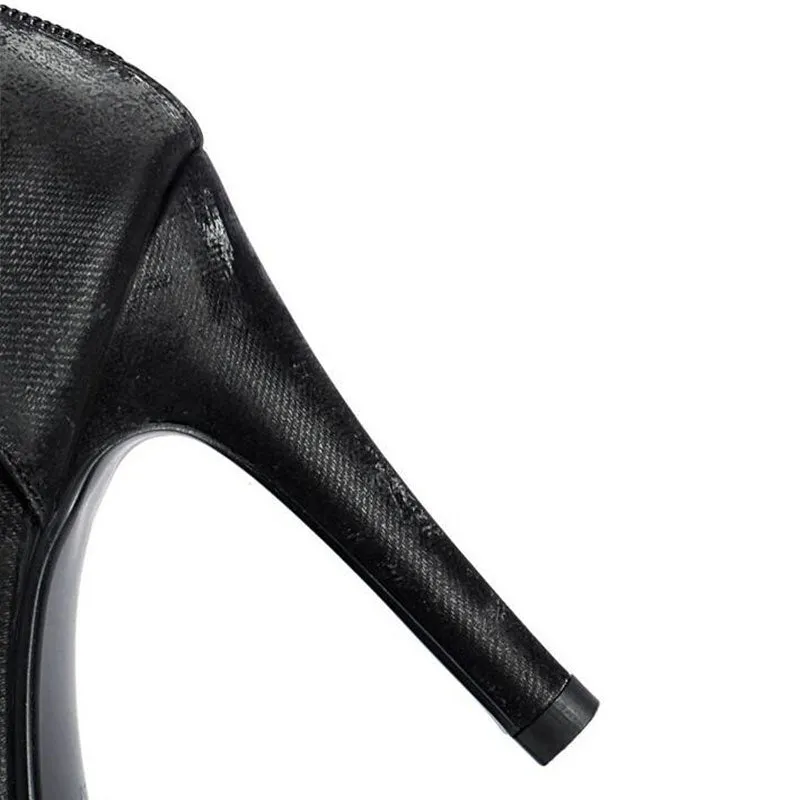 QIQI Women's 7cm/9.5cm Heel Rubber Sole Heels Dance Boots Jazz Street Sole Dance Shoes