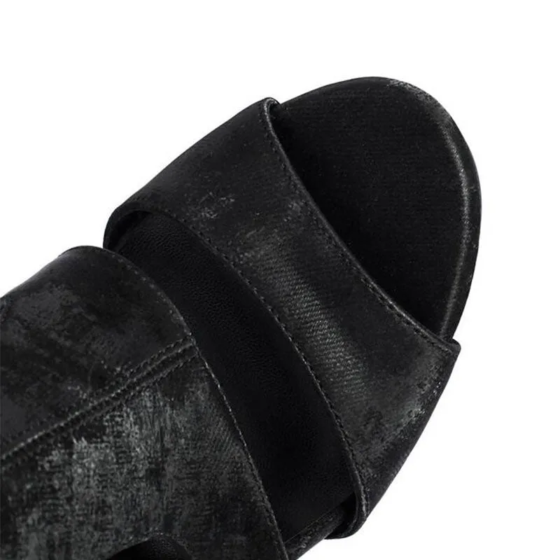 QIQI Women's 7cm/9.5cm Heel Rubber Sole Heels Dance Boots Jazz Street Sole Dance Shoes