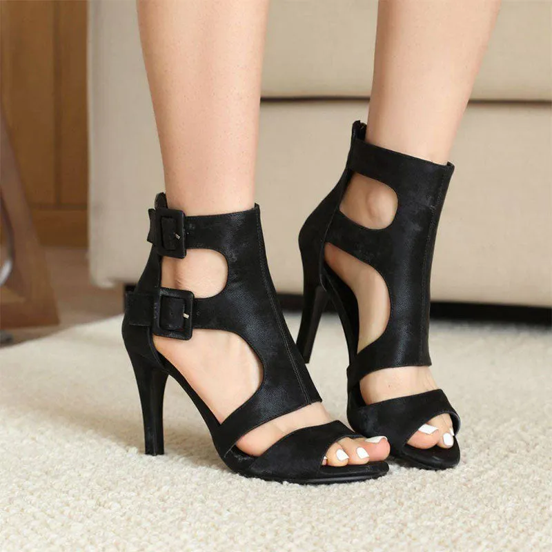 QIQI Women's 7cm/9.5cm Heel Rubber Sole Heels Dance Boots Jazz Street Sole Dance Shoes