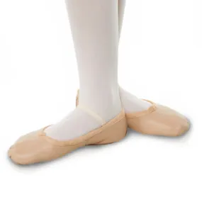 SALE - ELASTICATED PINK LEATHER BALLET SHOES - SIZE 10.5