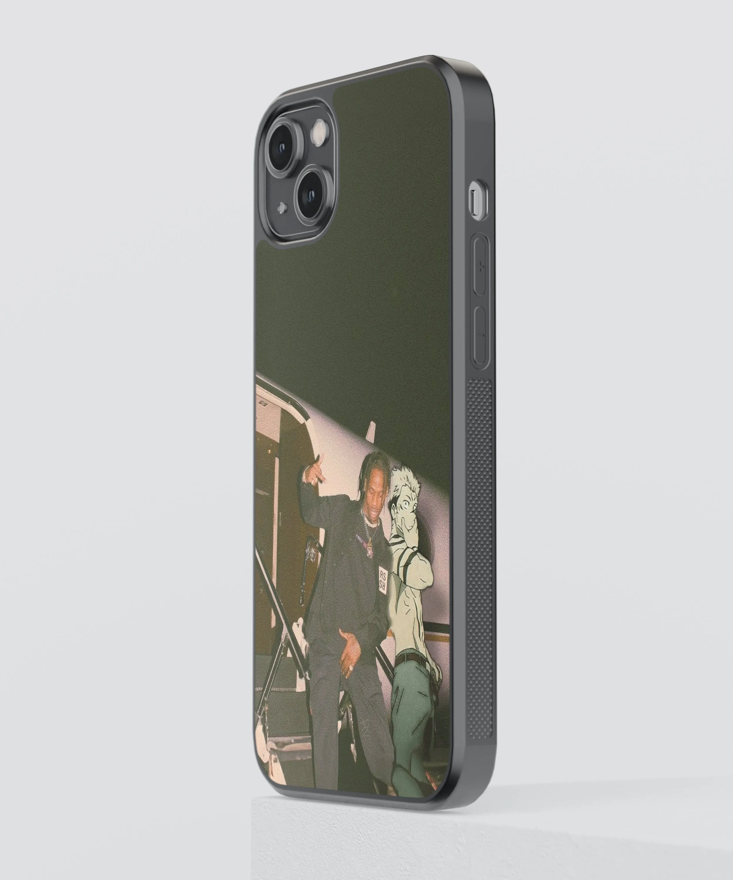 Travis Scott & Sukuna Anime Glass Phone Case Cover
