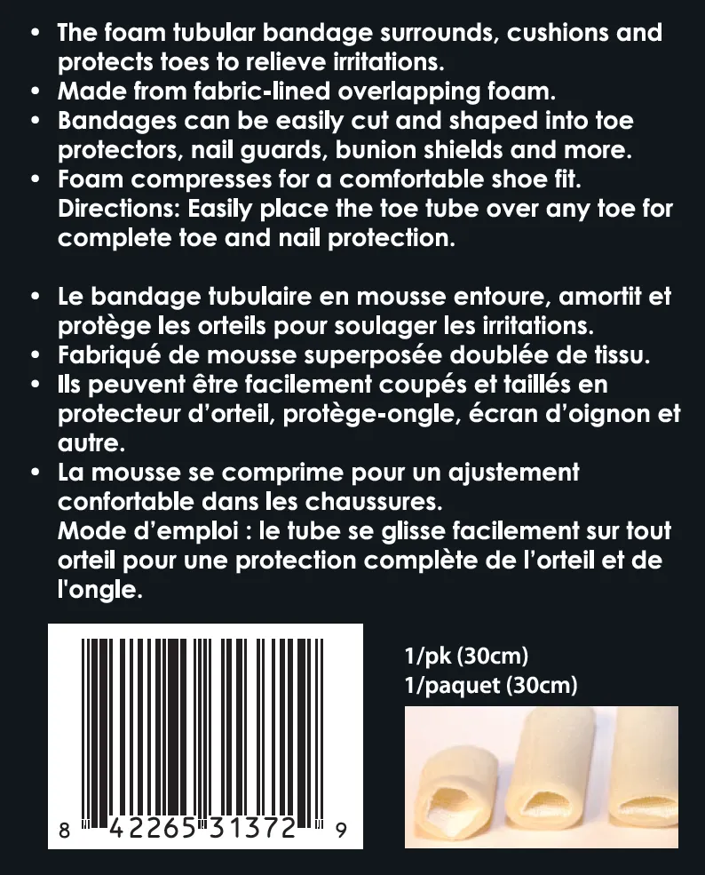 Tubular-Foam Toe Bandages