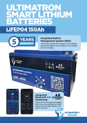 Ultimatron LiFePO4 Smart Bluetooth BMS 12.8V Batteries