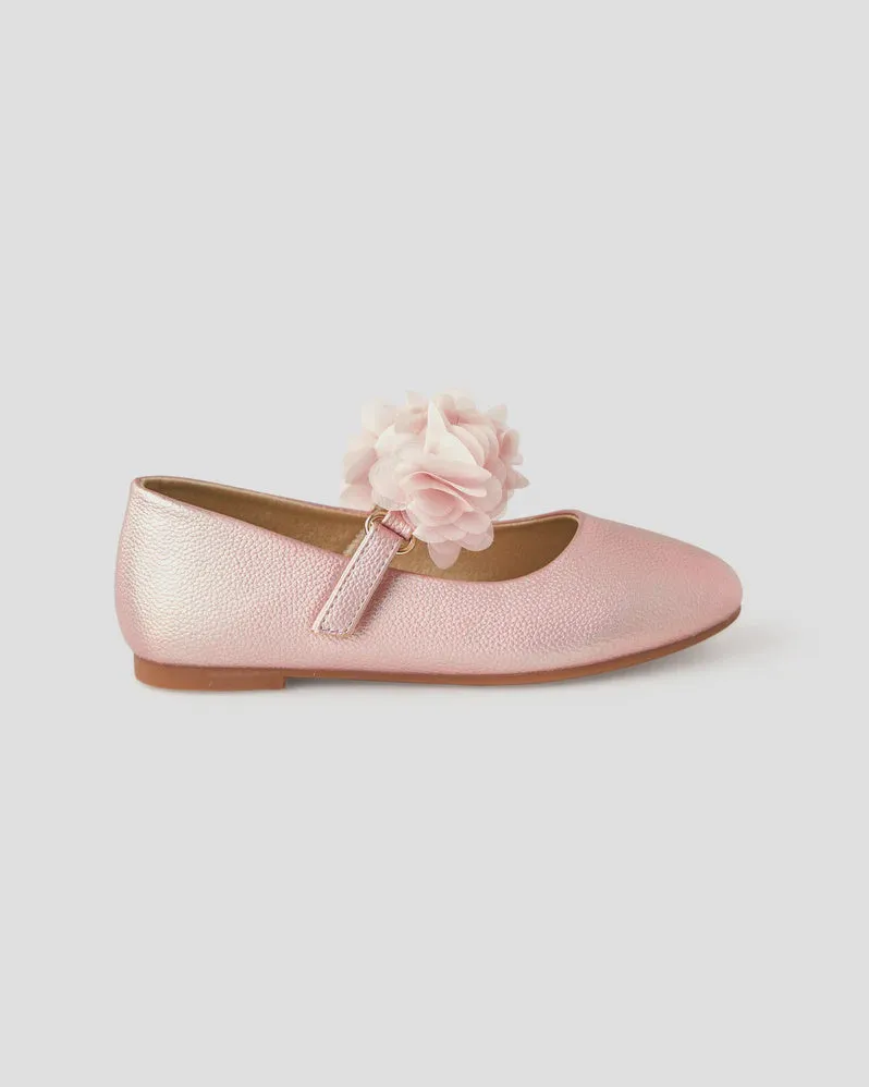 WALNUT MELBOURNE DAHLIA BALLET FLAT